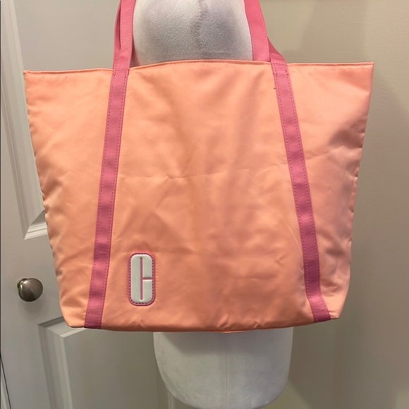 Clinique Pink Tote Bag with Durable Design NWOT Pink Straps over the shoulder - Picture 1 of 9